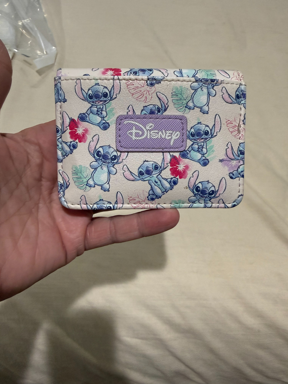 Disney Stitch Card Holder Wallet Purple Floral